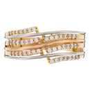 Bague "Rome" Or Tricolore 375/1000 Et Zirconium