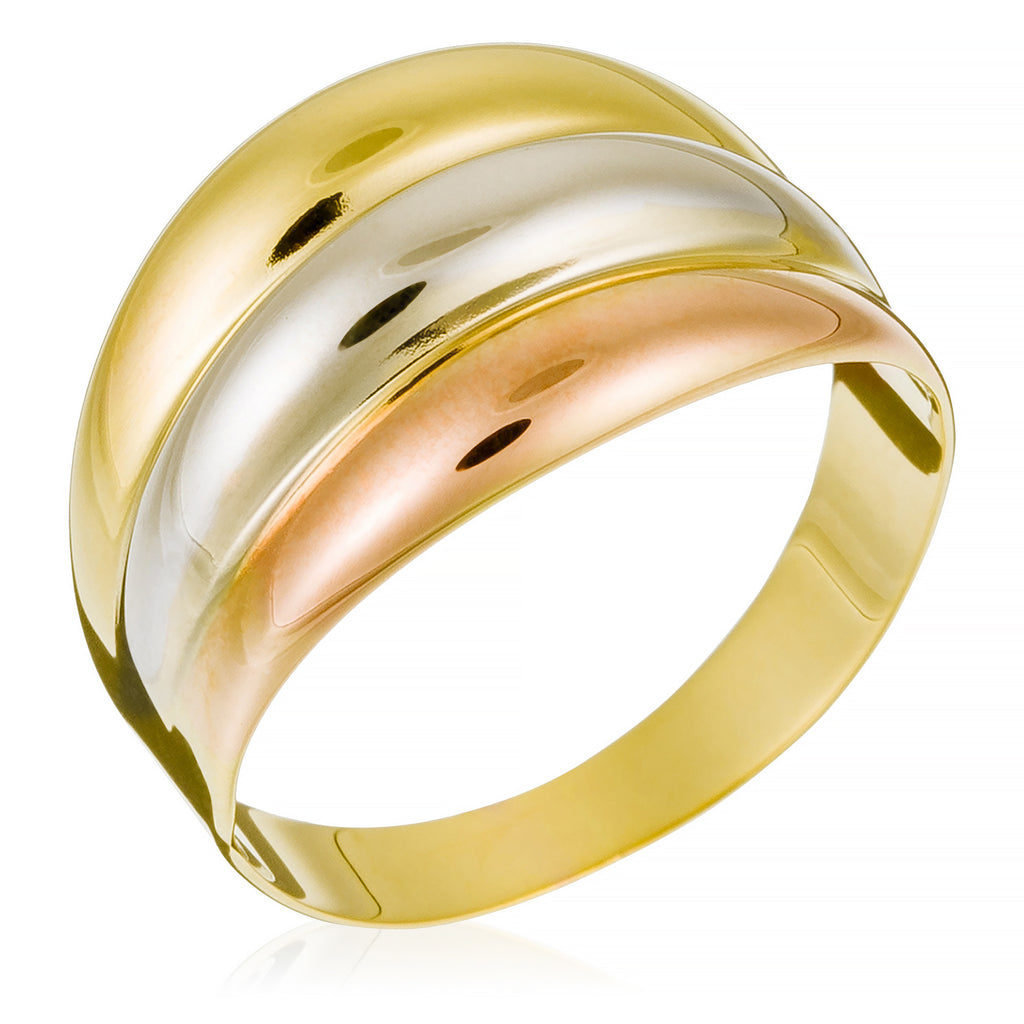 Anillo "Trianon" - Oro amarillo, oro rosa y oro blanco 375/1000
