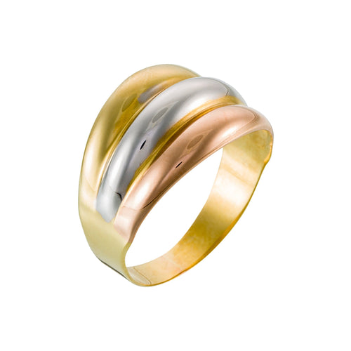 Bague "Trianon" - Or Jaune, Or Rose Et Or Blanc 375/1000