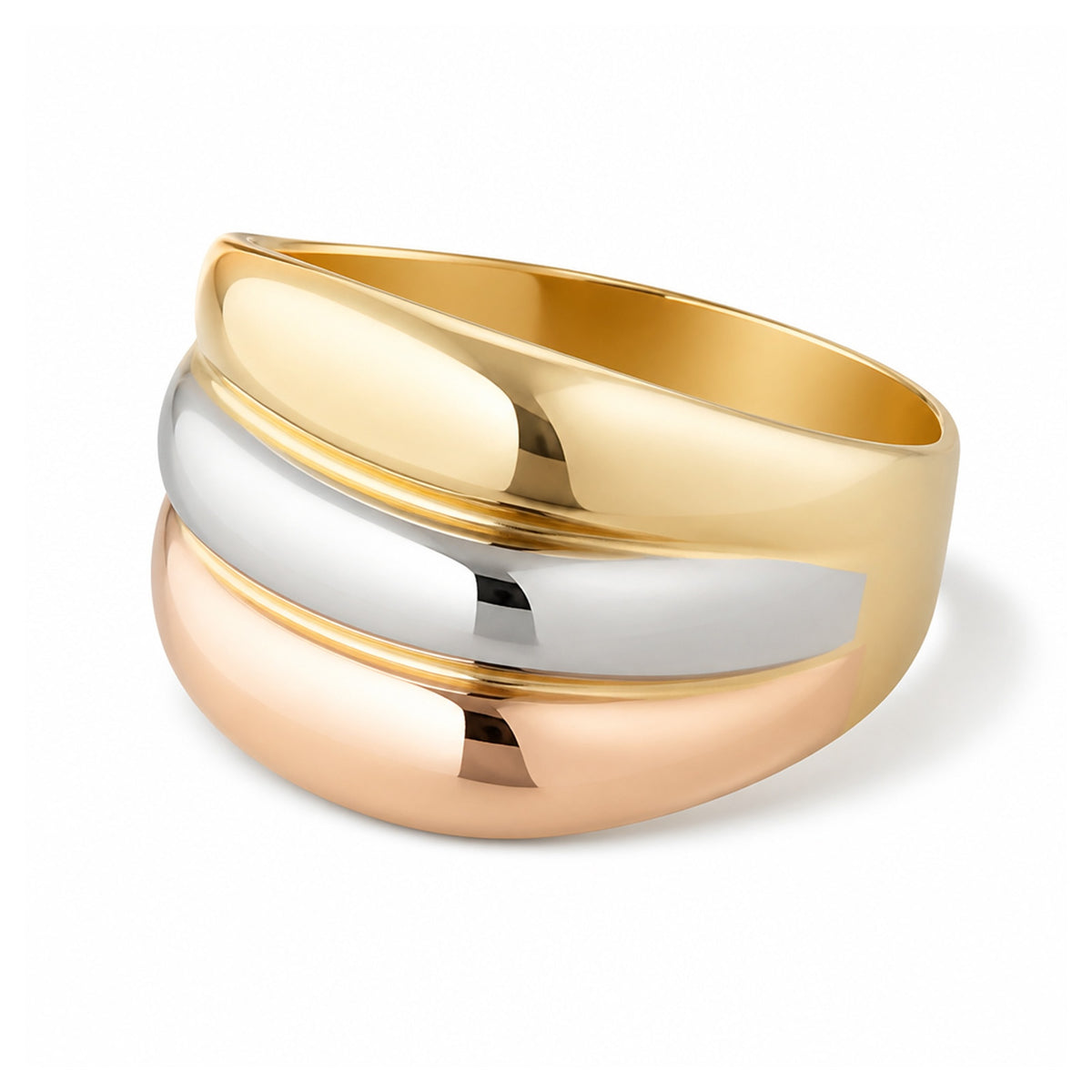 Bague "Trianon" Or Tricolore 375/1000