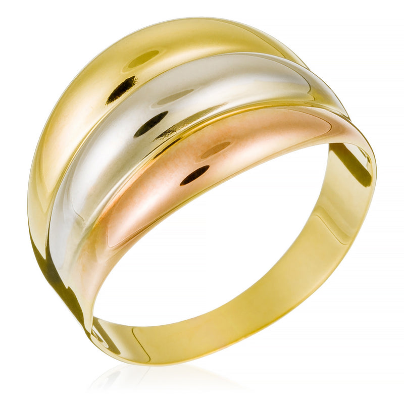 Bague "Trianon" - Or Jaune, Or Rose Et Or Blanc 375/1000
