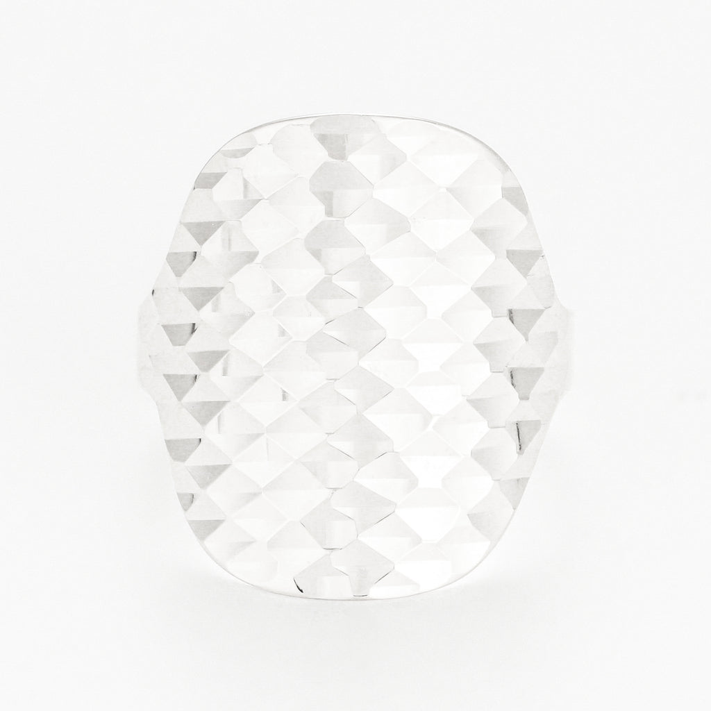 Bague "Armadillo" Or Blanc 375/1000