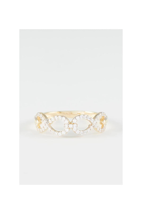 Bague "Mayfair" Or Jaune 375/1000 Et Zirconium