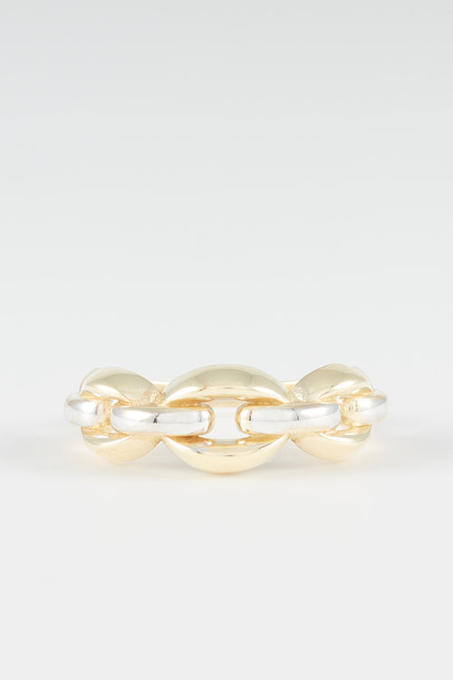 “Coffee Bean” Ring – 375/1000 Bicolor Gold