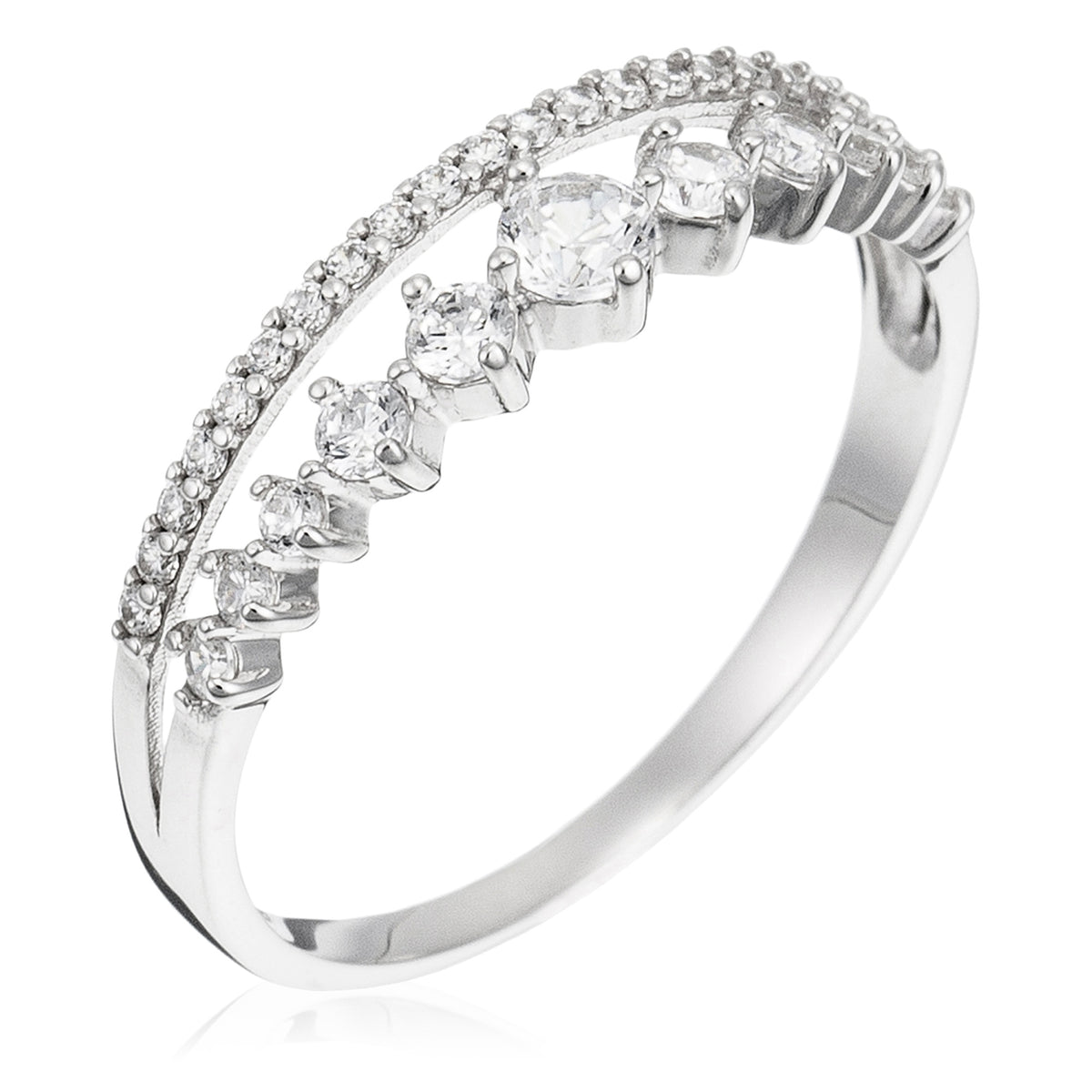 Bague "Ma Reine" Or Blanc 375/1000