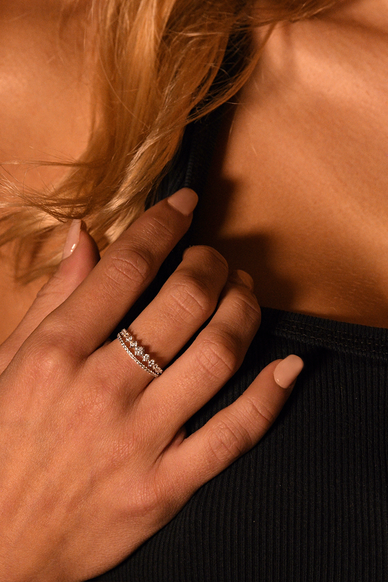 Bague "Ma Reine" Or Blanc 375/1000