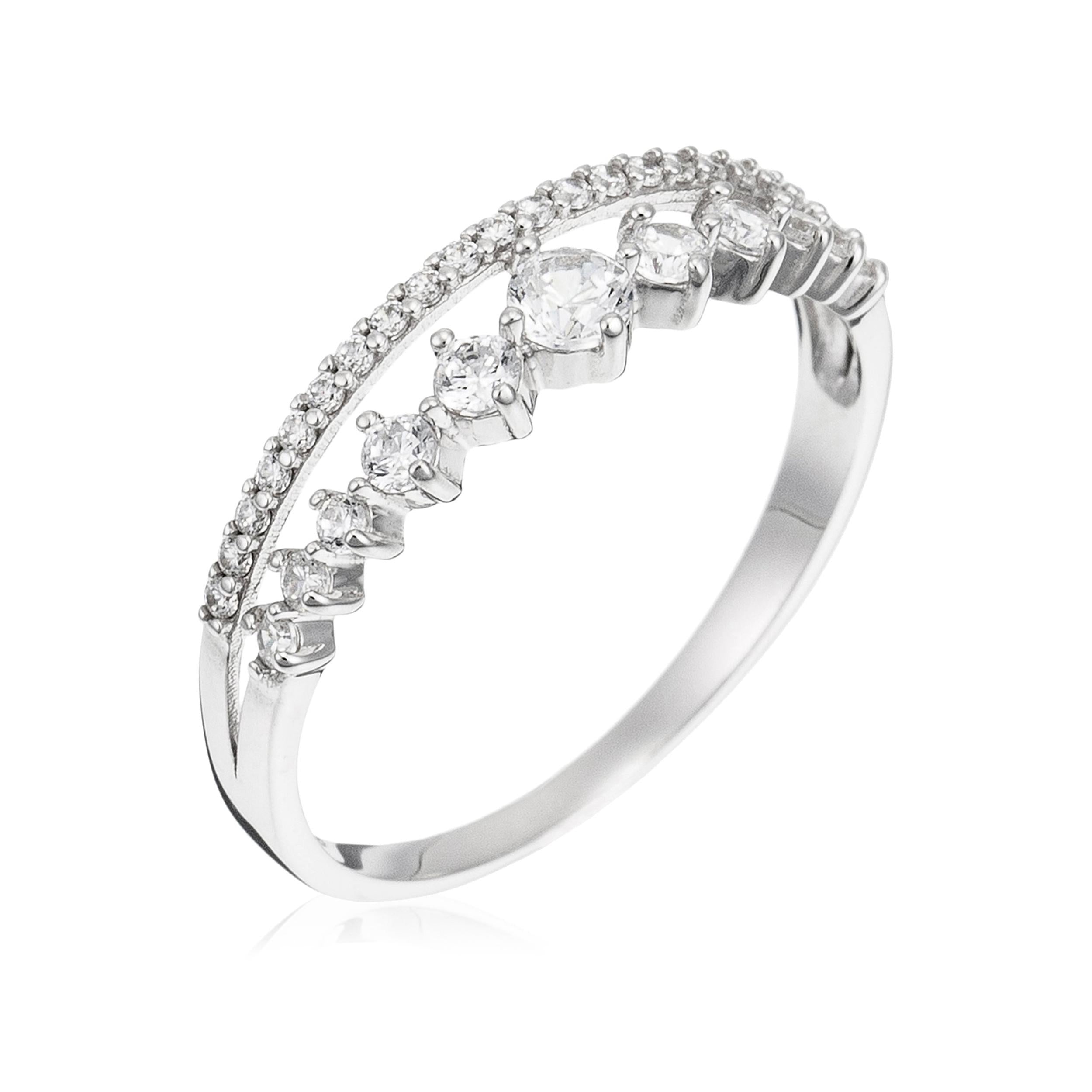 Bague "Ma Reine" Or Blanc 375/1000