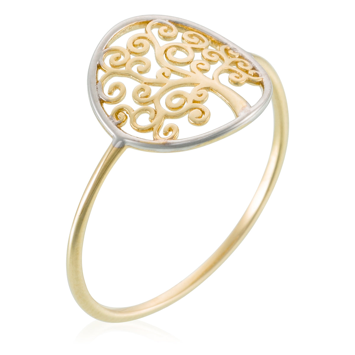 Bague "Arbre De Vie" Or Bicolore 375/1000