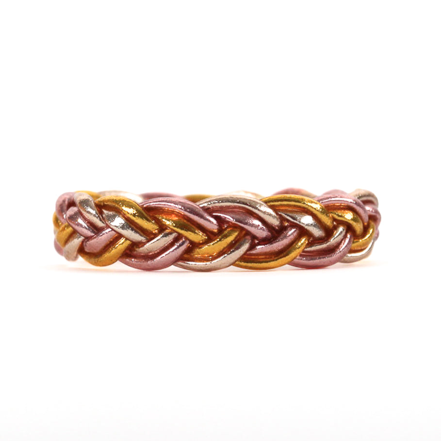 Double Braided Buddhist Bracelet Gold, Champagne, Pink Gold