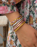 Double Braided Buddhist Bracelet Gold, Champagne, Pink Gold