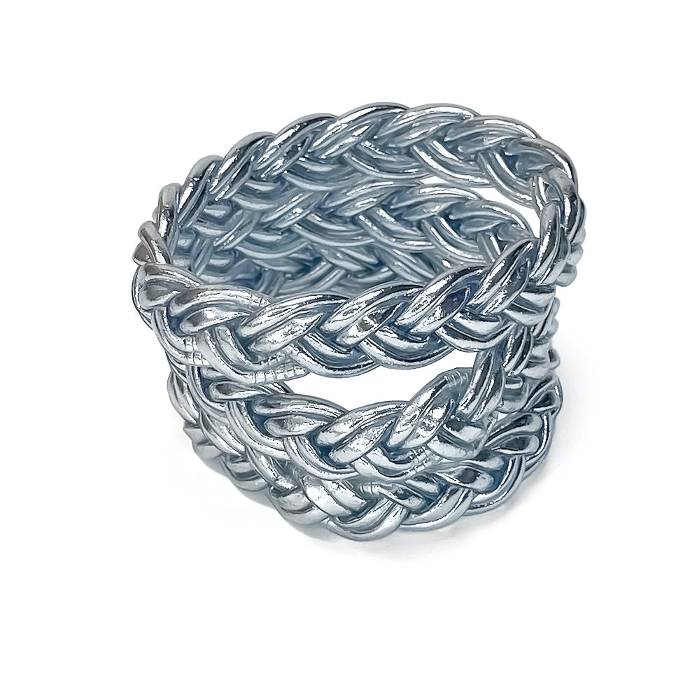 Bracelet Bouddhiste Double-Tressé Silver