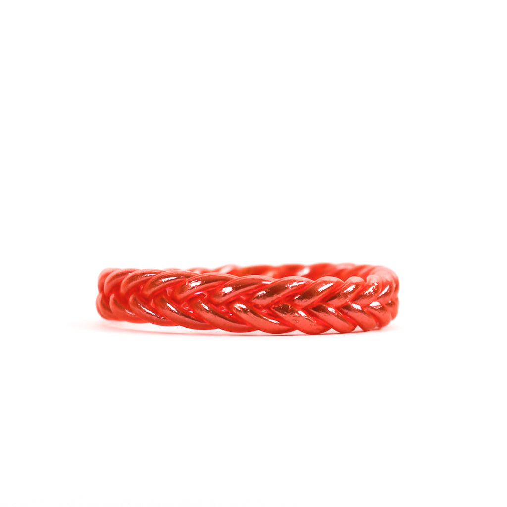 Braided Coral Buddhist Bracelet