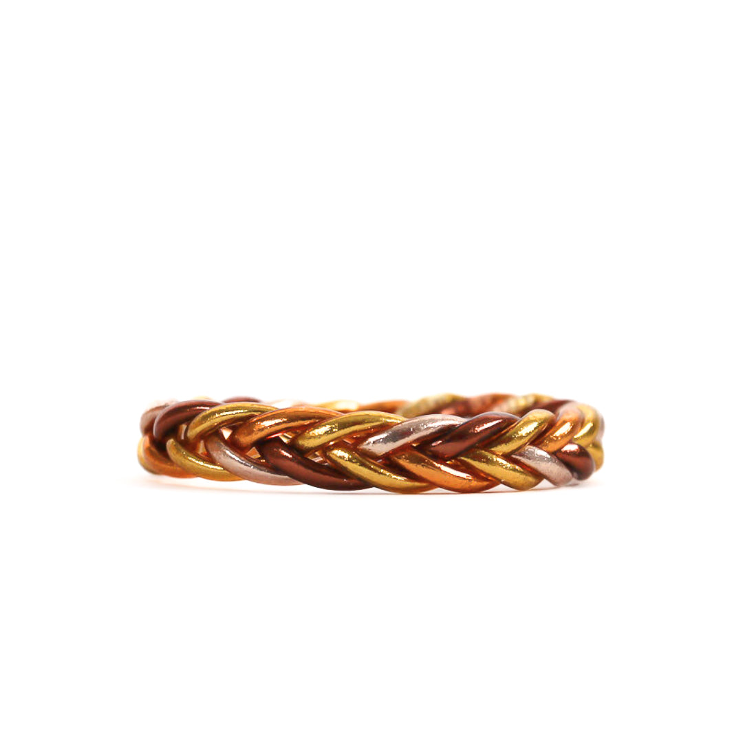 Bracelet Bouddhiste Tressé Gold, Brown, Champagne, Abricot Doré