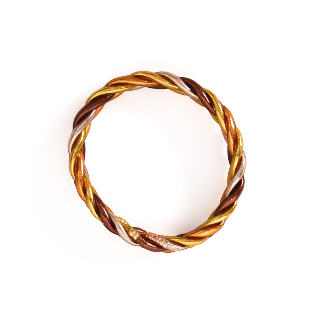 Bracelet Bouddhiste Tressé Gold, Brown, Champagne, Abricot Doré