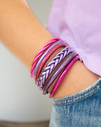 Bracelet Bouddhiste Tressé Lilas