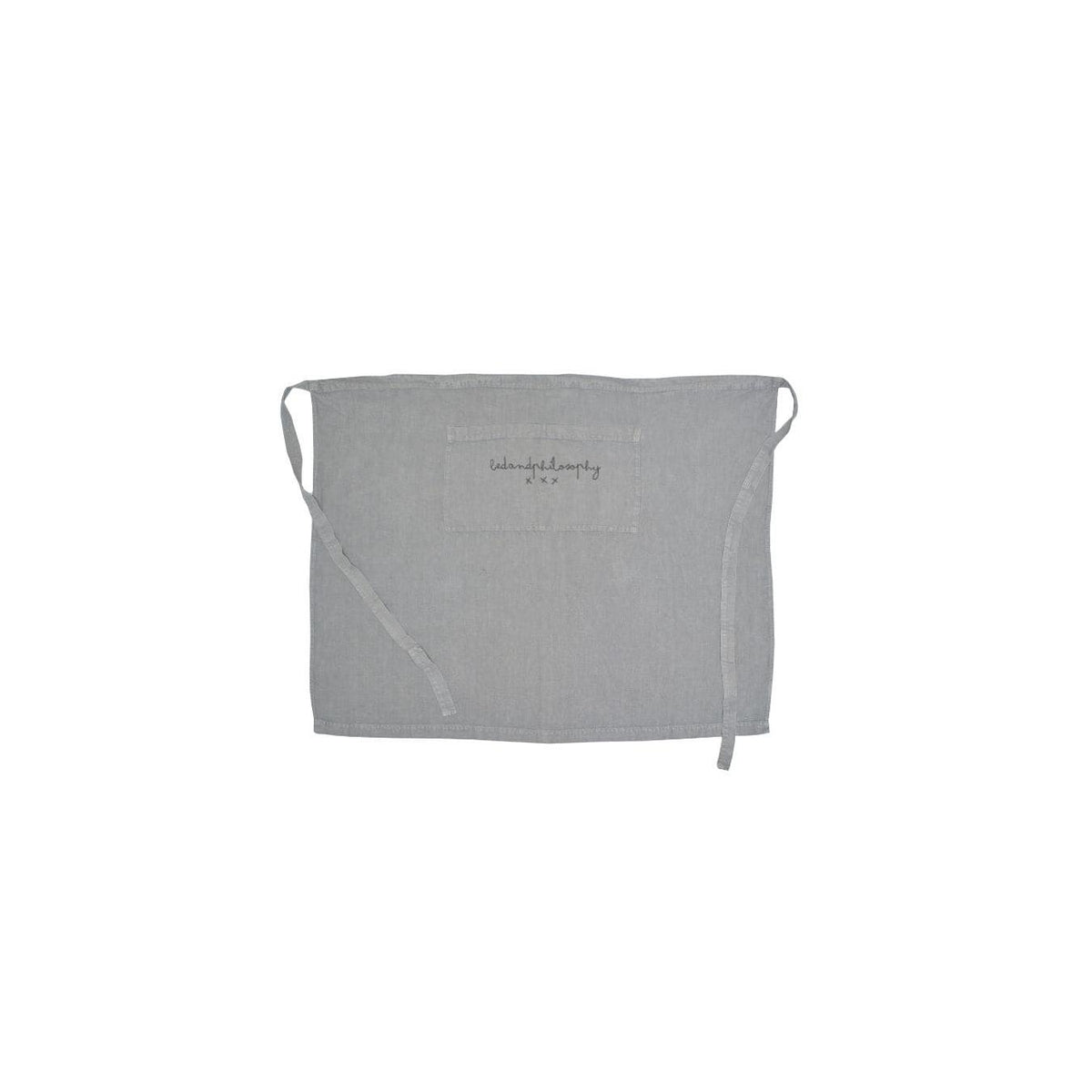 Washed Linen Kitchen Apron - Brasero Screen Print - Storm