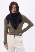 Bandana triangular oversize – cachemira cepillada Brea - negro - mujer