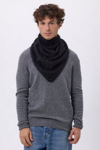 Oversized Triangle Bandana – Brushed Cashmere Brea - Black - Men
