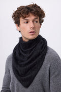 Oversized Triangle Bandana – Brushed Cashmere Brea - Black - Men