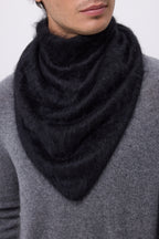 Oversized Triangle Bandana – Brushed Cashmere Brea - Black - Men