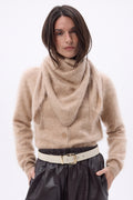 Bandana triangular oversize – Cachemira cepillada Brea - Beige crema - Mujer