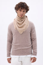 Brea Oversized Triangle Bandana – Brushed Cashmere - Cream Beige - Men