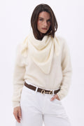 Bandana triangolare oversize – Cashmere spazzolato Brea - Bianco - Donna - 100% Cashmere spazzolato