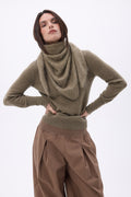 Bandana Triangle Oversize – Cachemire Brossé Brea - Khaki Chine - Femme