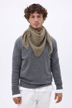 Oversized Triangle Bandana – Brushed Cashmere Brea - Marled Khaki - Men