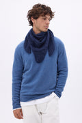 Bandana triangular oversize – Cachemira cepillada Brea - Azul marino - Hombre