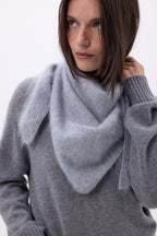 Bandana triangular oversize – cachemira cepillada Brea - gris claro - mujer