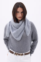 Bandana triangular oversize – cachemira cepillada Brea - gris claro - mujer