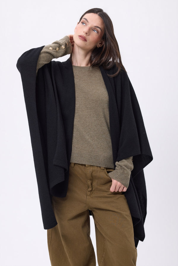 Poncho Brise - Negro - Mujer - 100% Cachemir