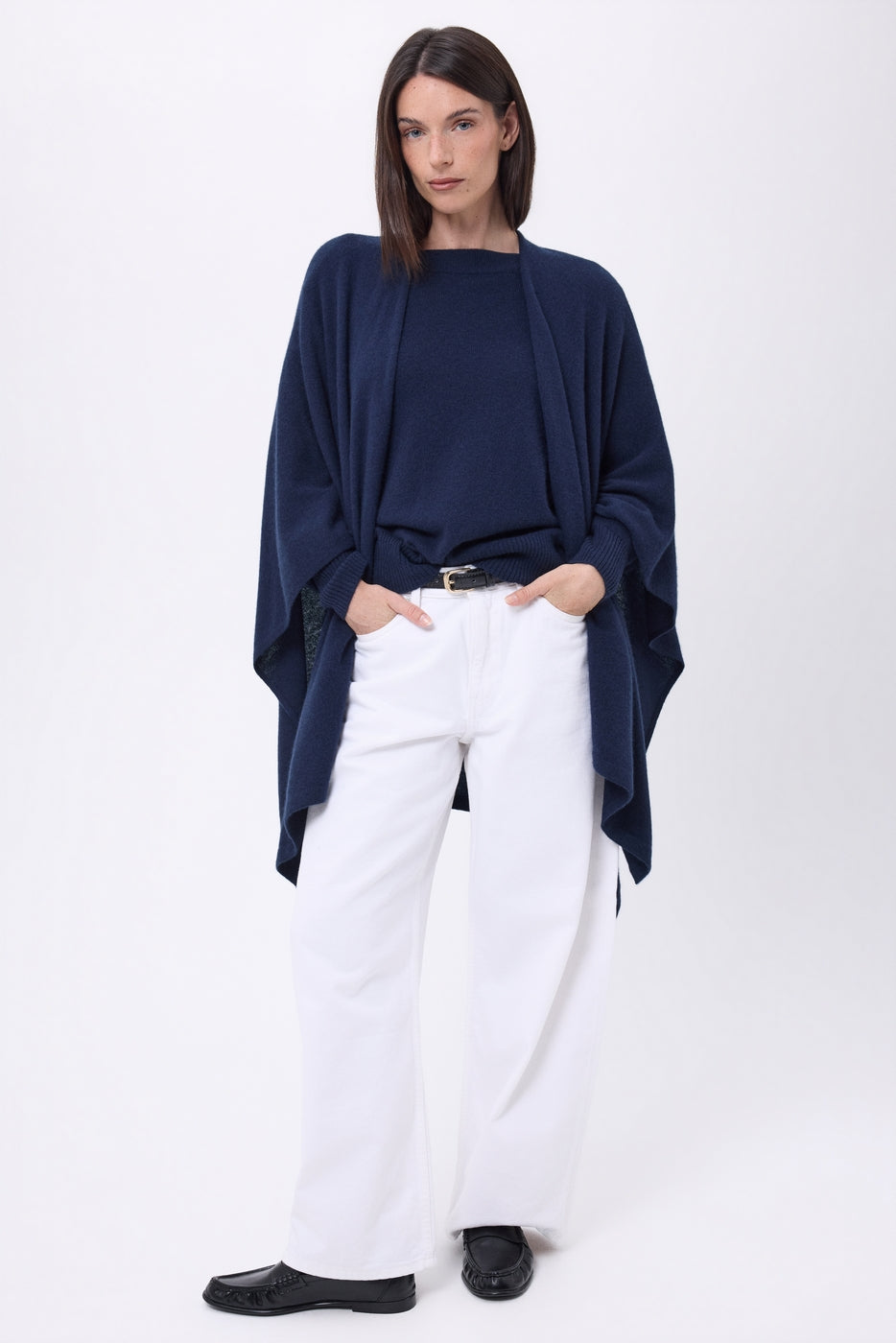 Brise Poncho - Navy Blue - Women