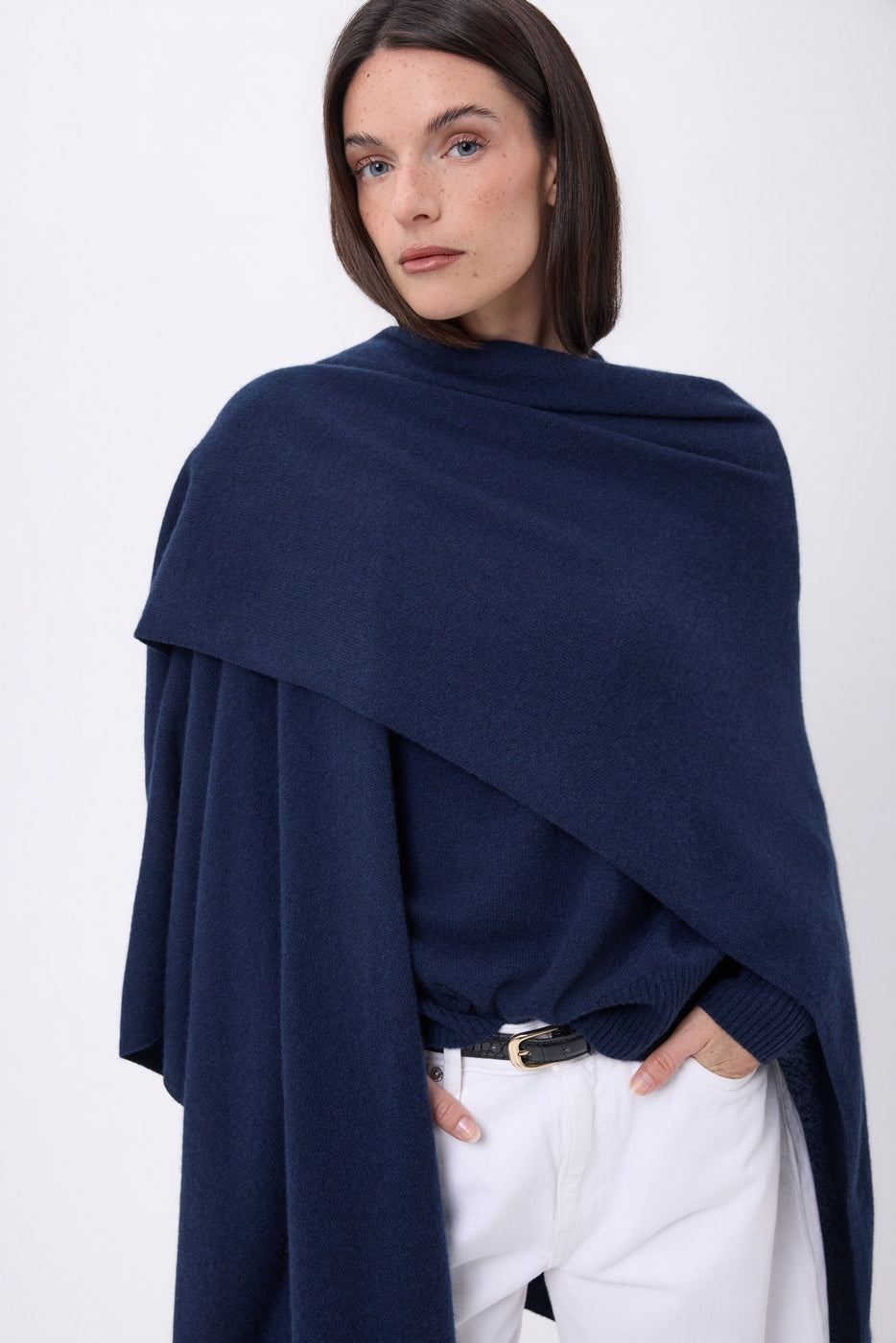 Brise Poncho - Navy Blue - Women
