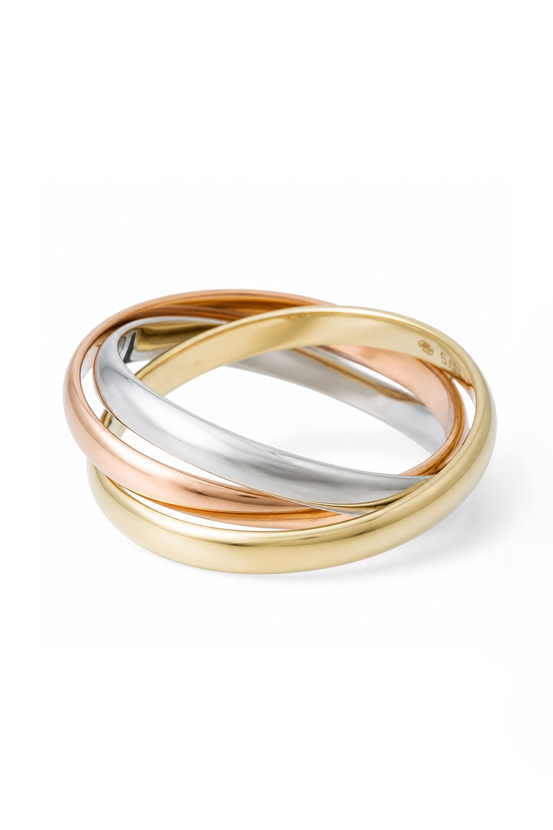 Bague "Tri Or" Or Tricolore 375/1000