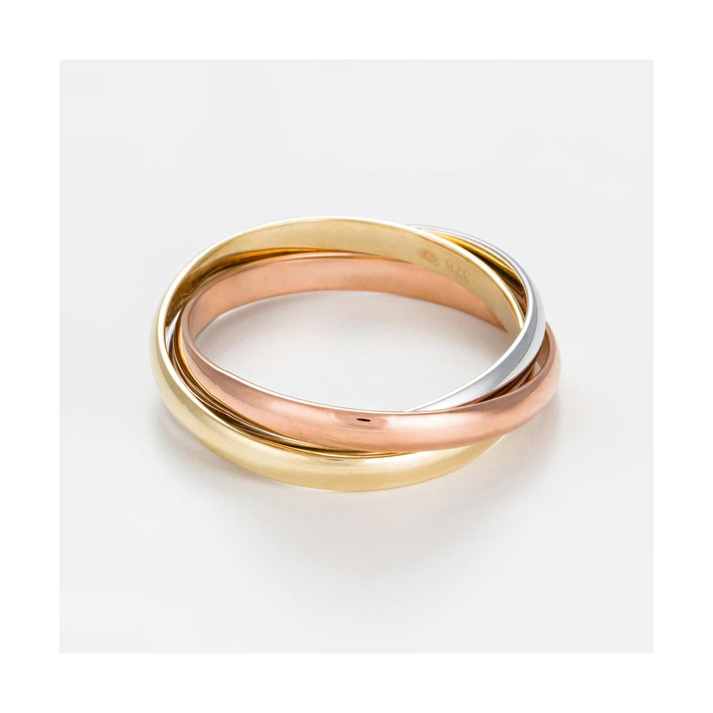 "Tri Or" Tricolour Gold 375/1000 Ring - Tricolour Gold 375/1000