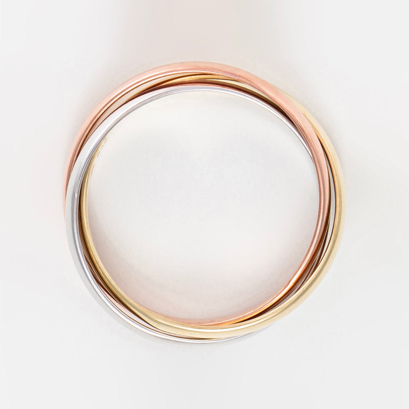 Bague "Tri Or" Or Tricolore 375/1000 - Or Tricolore 375/1000