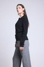Jersey de cuello polo con botones Brume - Negro - Mujer