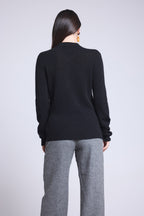 Jersey de cuello polo con botones Brume - Negro - Mujer