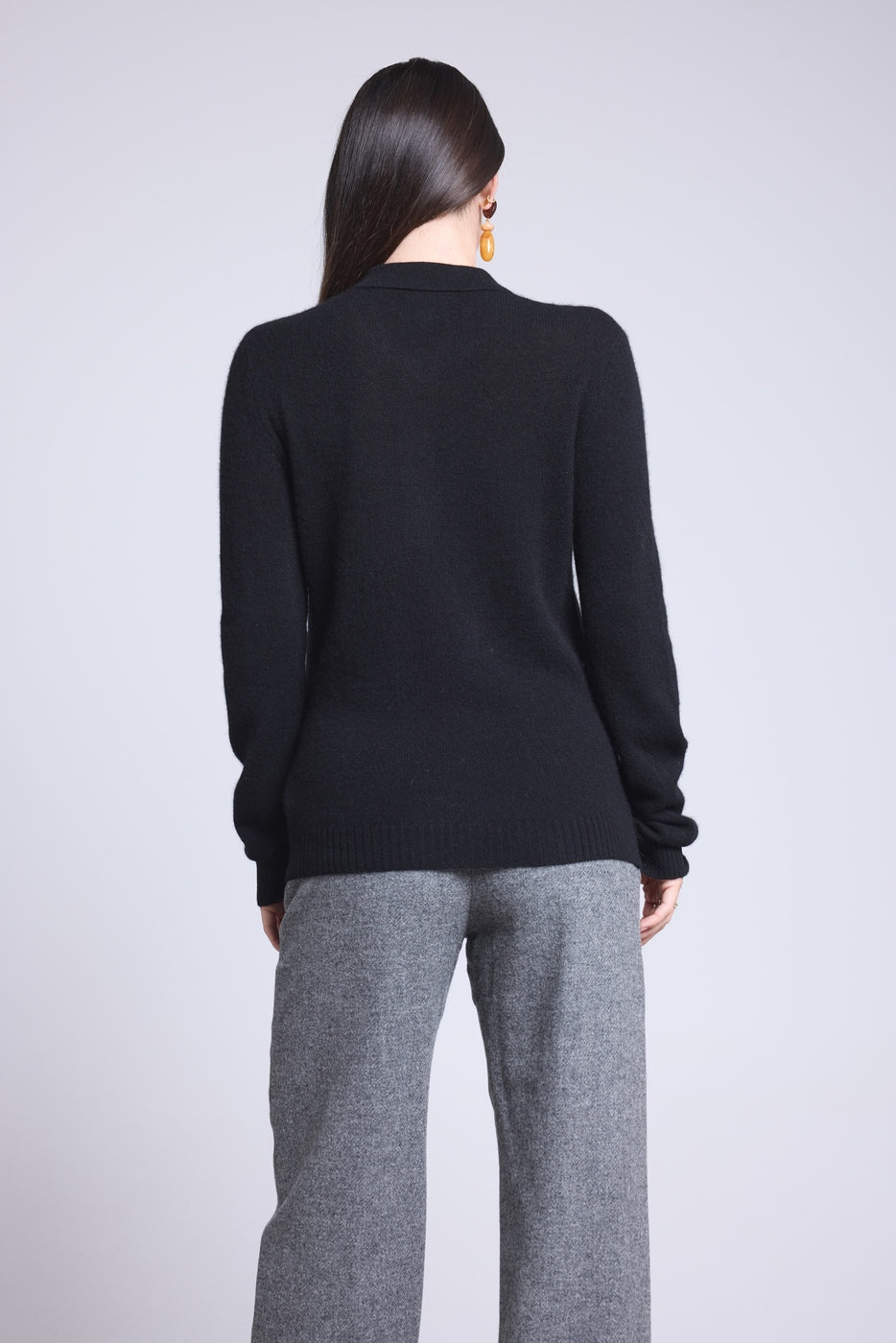 Jersey de cuello polo con botones Brume - Negro - Mujer