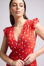 Vestido Largo - Bruna - Rojo