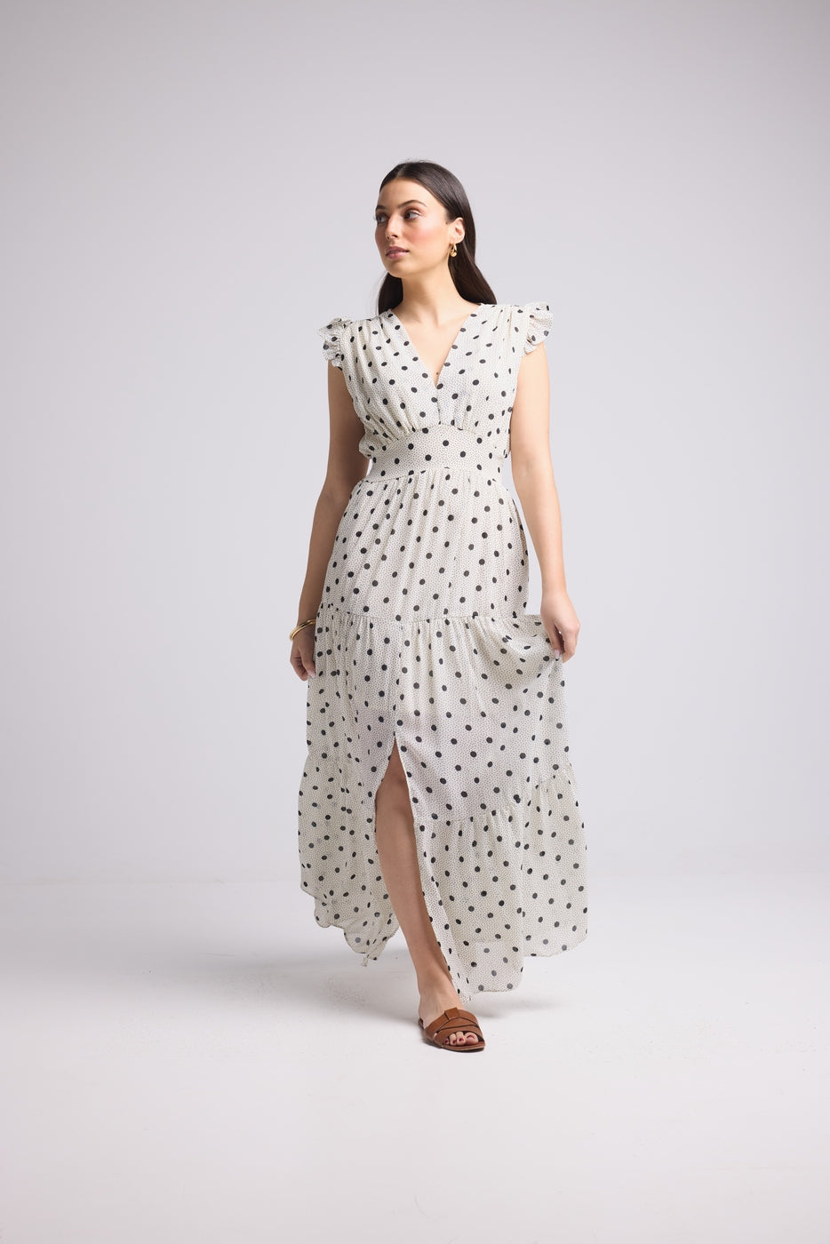 Vestido Largo - Bruna - Blanco Y Negro