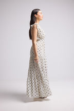 Vestido Largo - Bruna - Blanco Y Negro