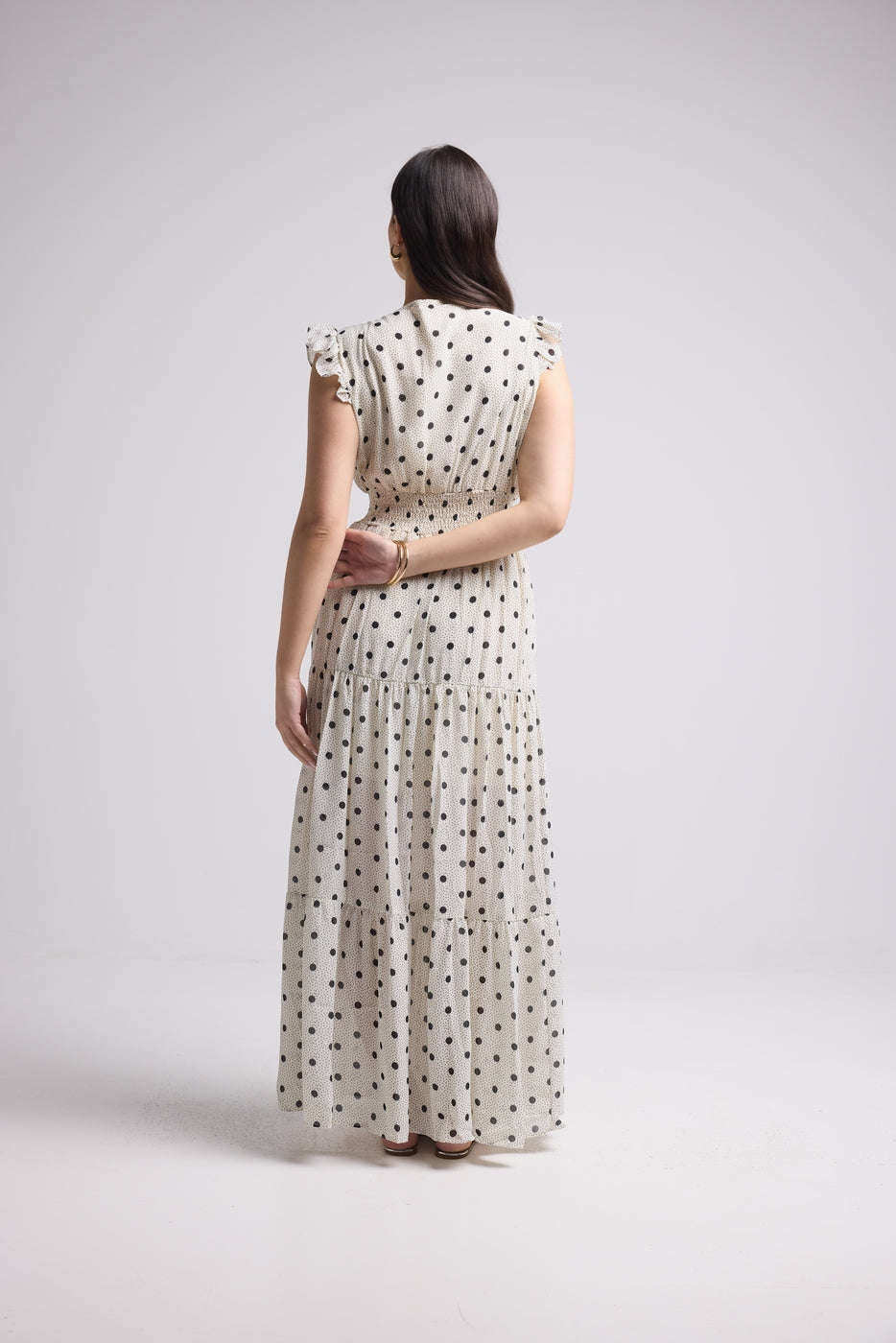 Vestido Largo - Bruna - Blanco Y Negro