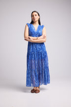 Robe Longue - Bruna - Serpent Bleu