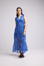 Robe Longue - Bruna - Serpent Bleu