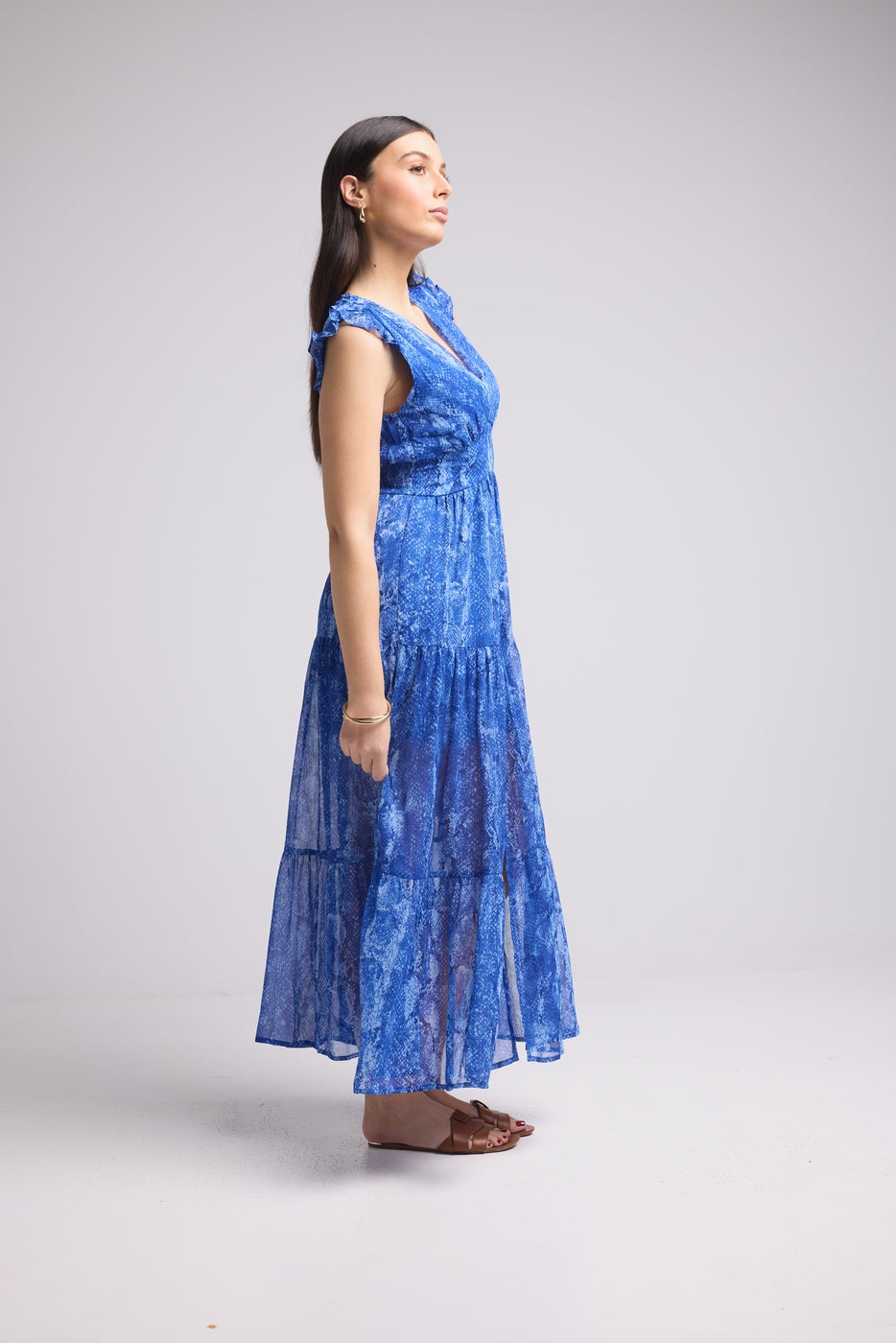 Robe Longue - Bruna - Serpent Bleu