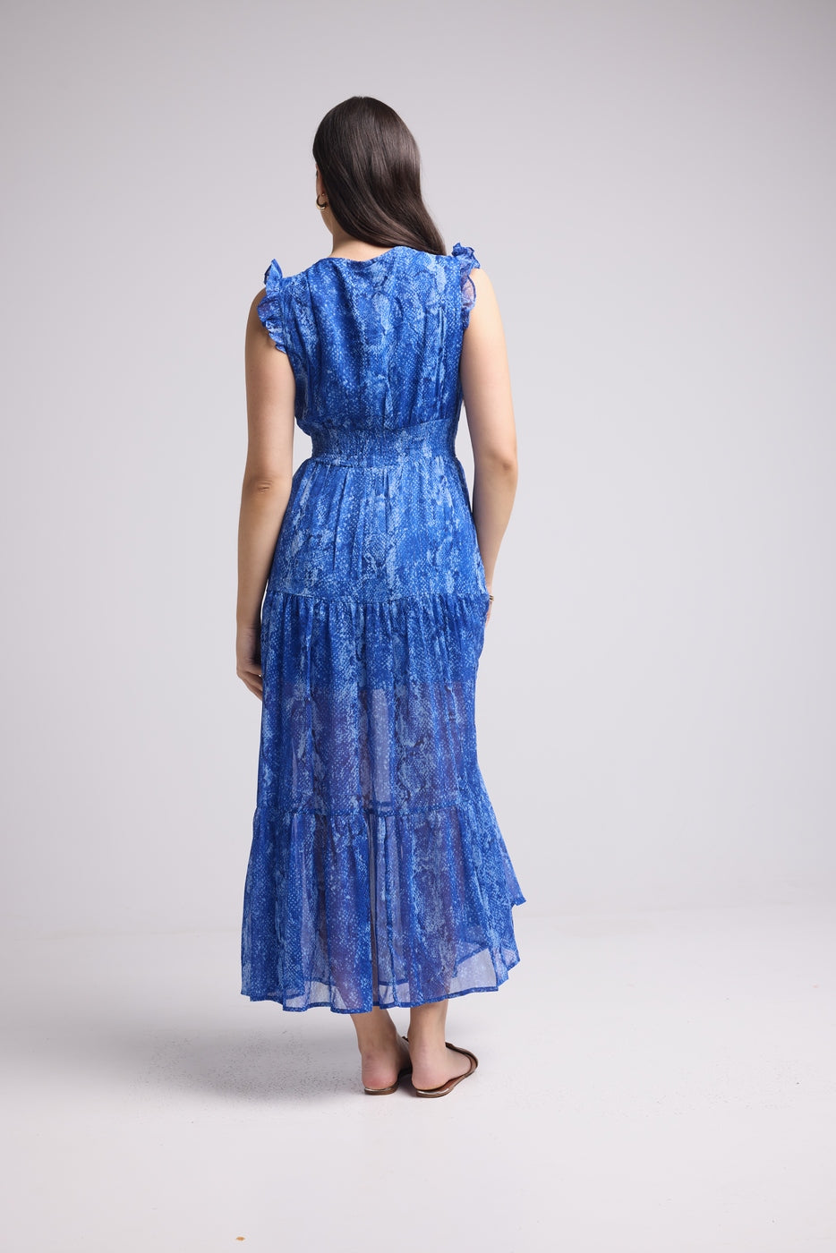 Robe Longue - Bruna - Serpent Bleu