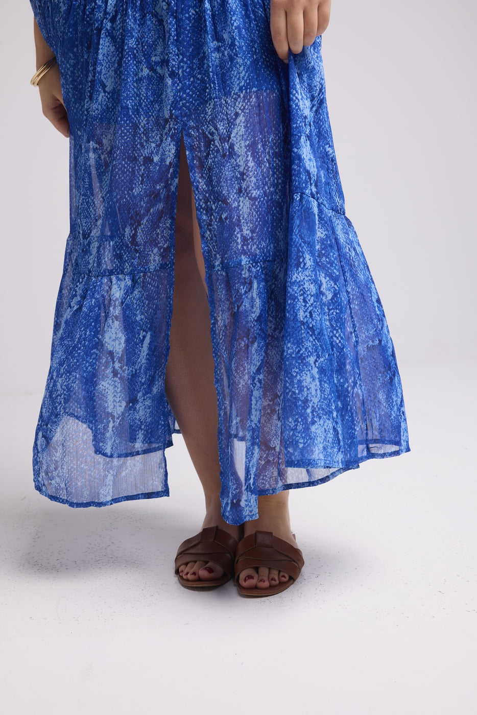 Robe Longue - Bruna - Serpent Bleu